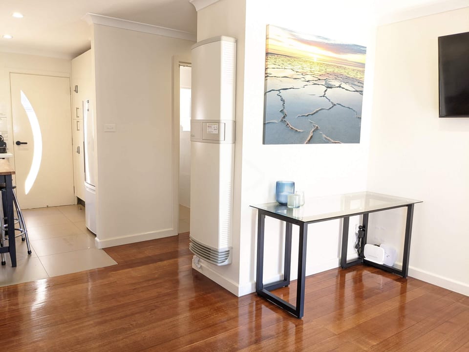 Entrance table can double as a work desk if working from home
