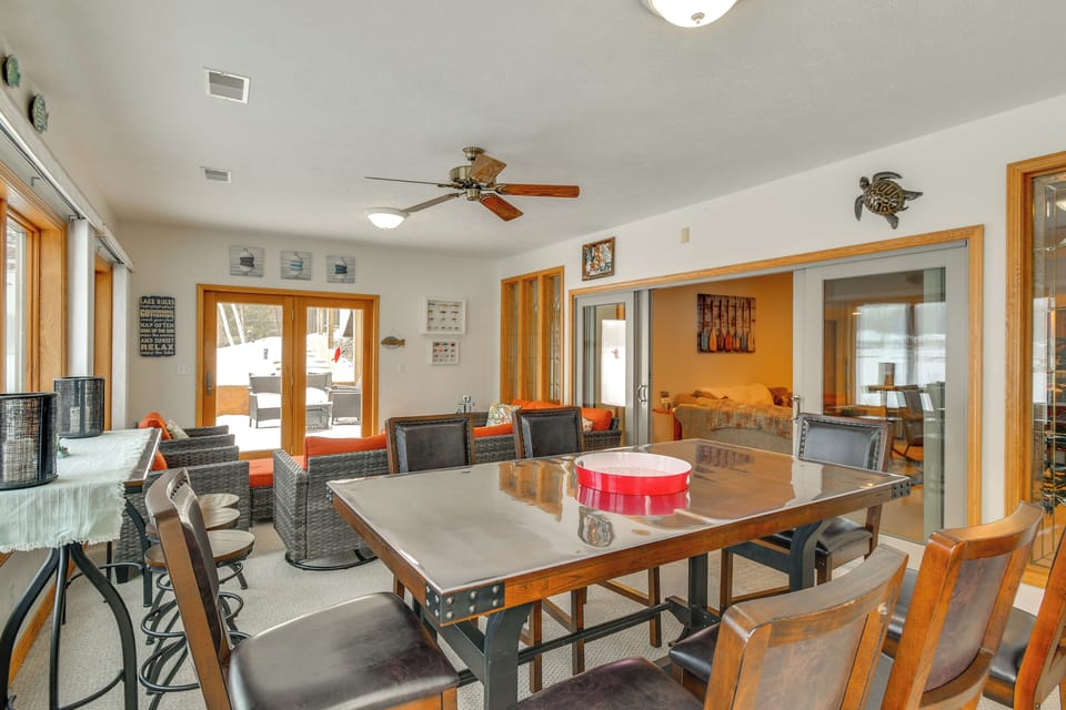Sunroom | Dining Area | Lake Views