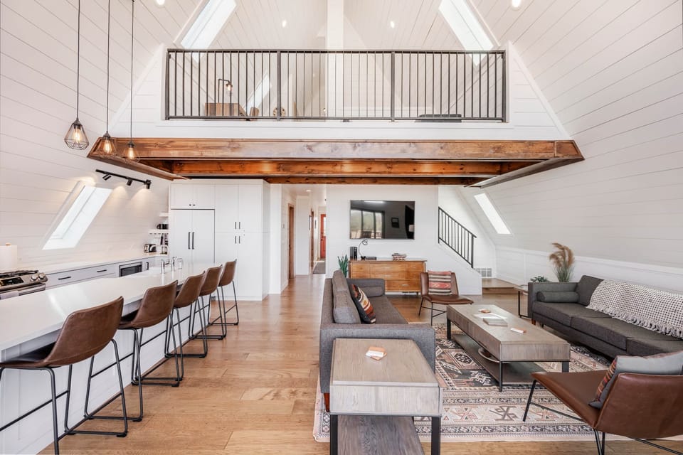 Pinyon House living room and loft