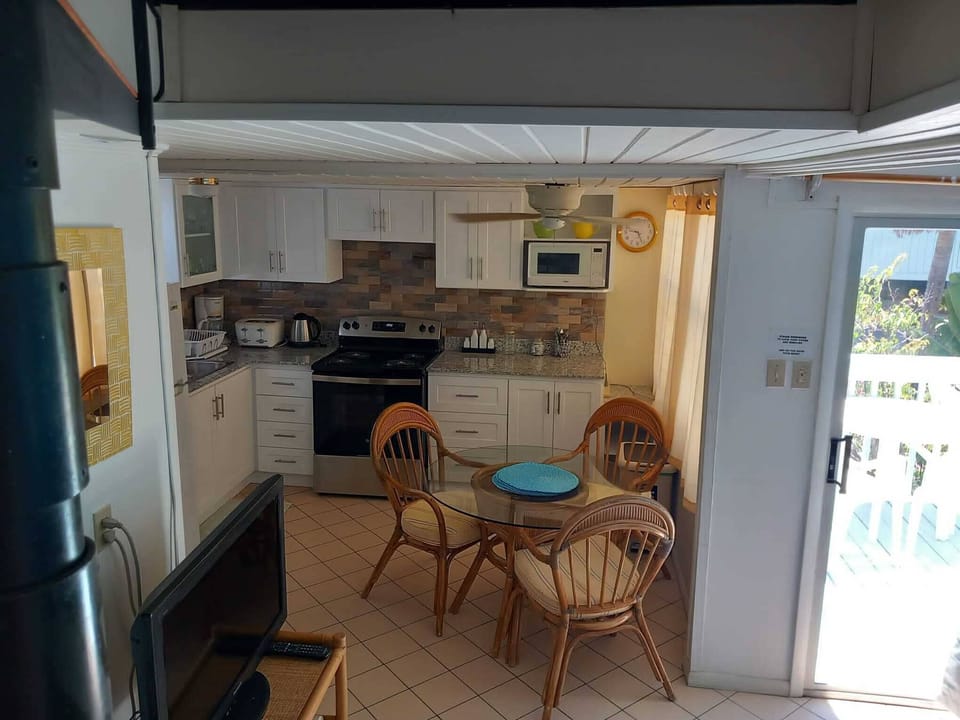 kitchen, dining area