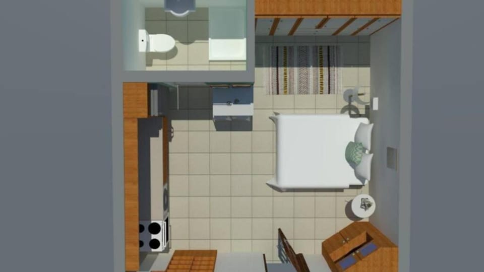 Floor plan of the studio.