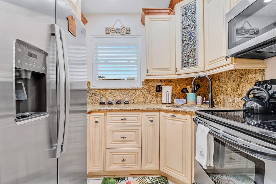 Our kitchen is fully stocked with everything you need to create a meal for your family.