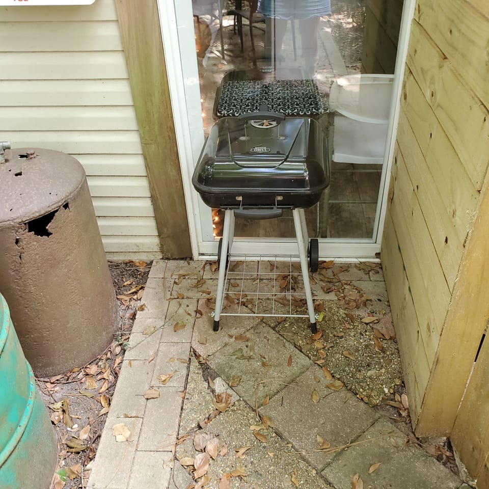 View of the  charcoal Grill