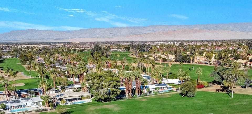 Golf course community here surrounded by the San Jacinto mountains
