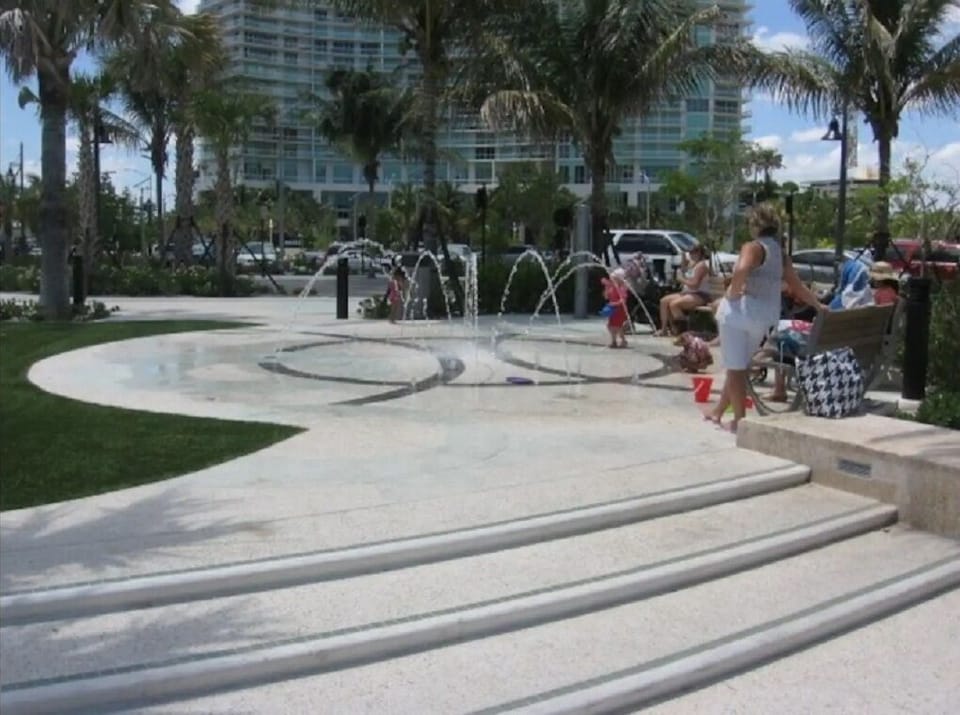 Water playground at the beach