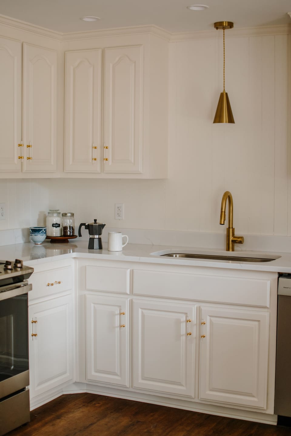 Kitchen was renovated with new counters, backsplash, lighting, appliances in '23