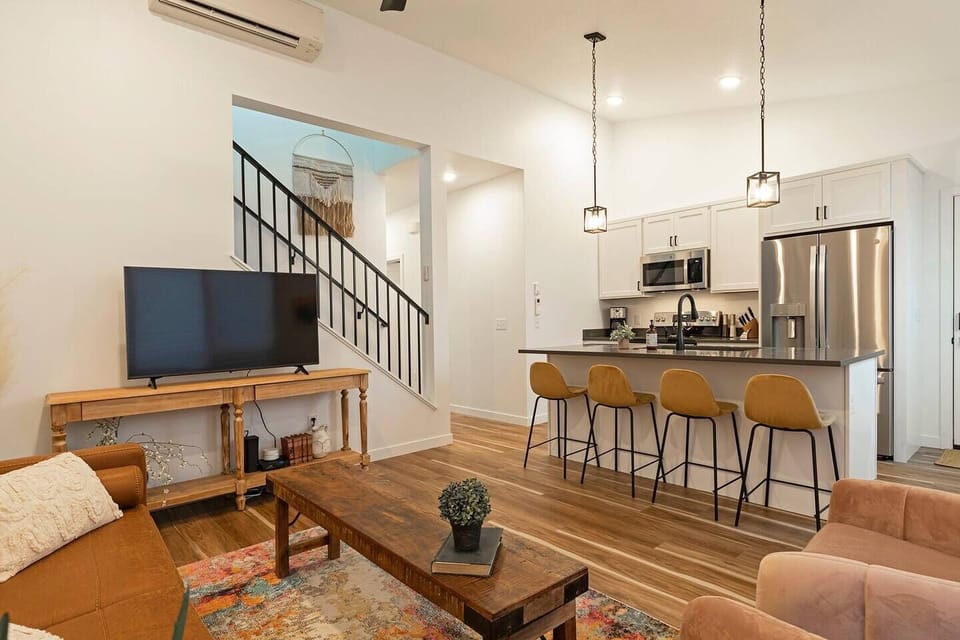 Living area view into Kitchen