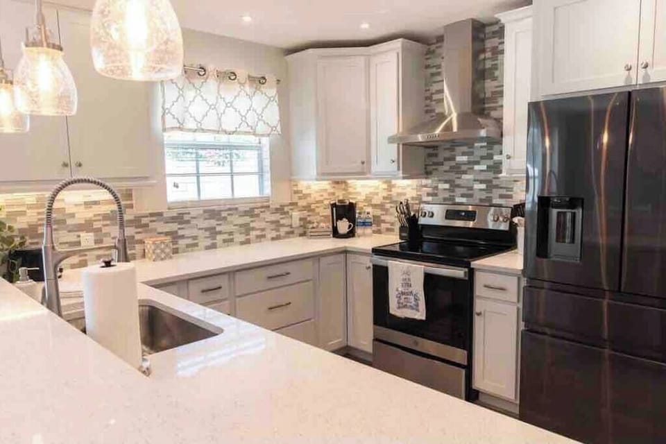 Complimentary starter set of trash bags, dishwasher pods, & cleaning products located under the sink. 