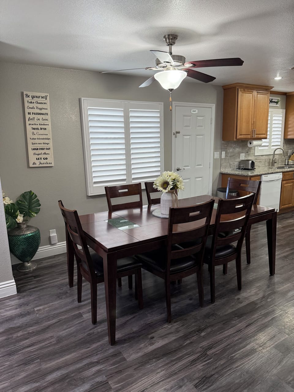 View of the dining area