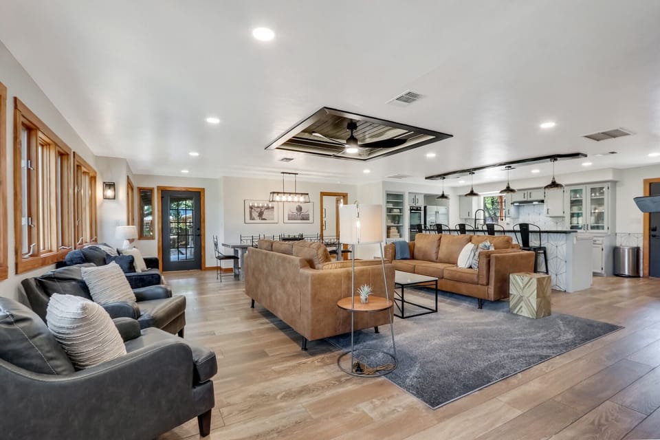 Open concept living room with lots of natural light