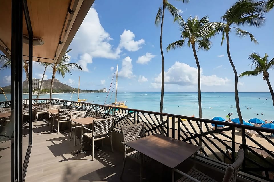 Savor ocean breezes with casual dining right above the sand.