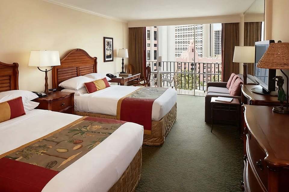 Unwind together in a spacious room with bright views