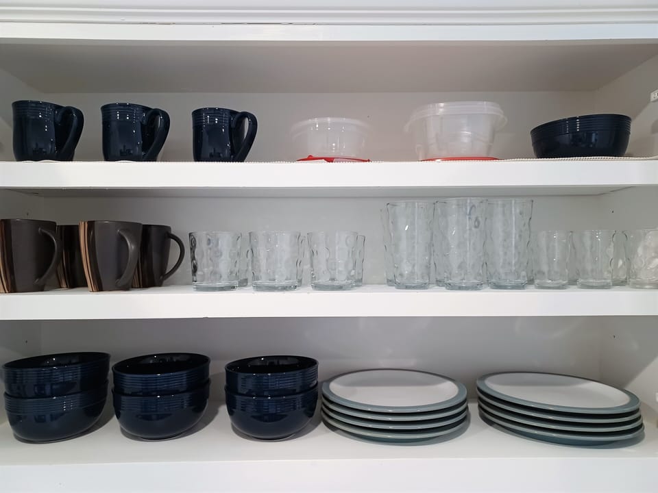 Well stocked kitchen.