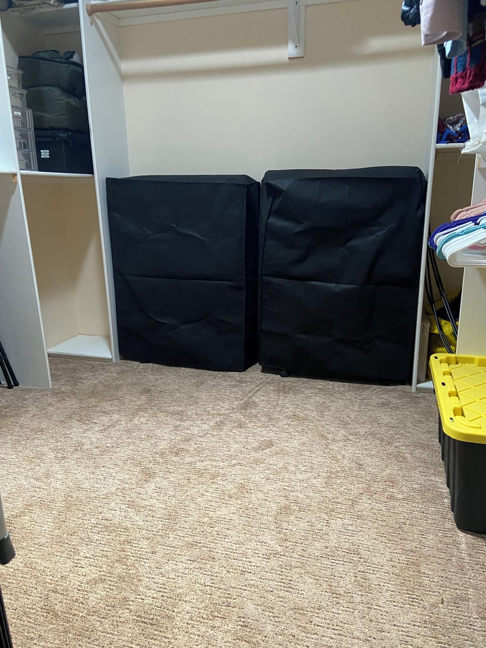 2 folding beds folded up.