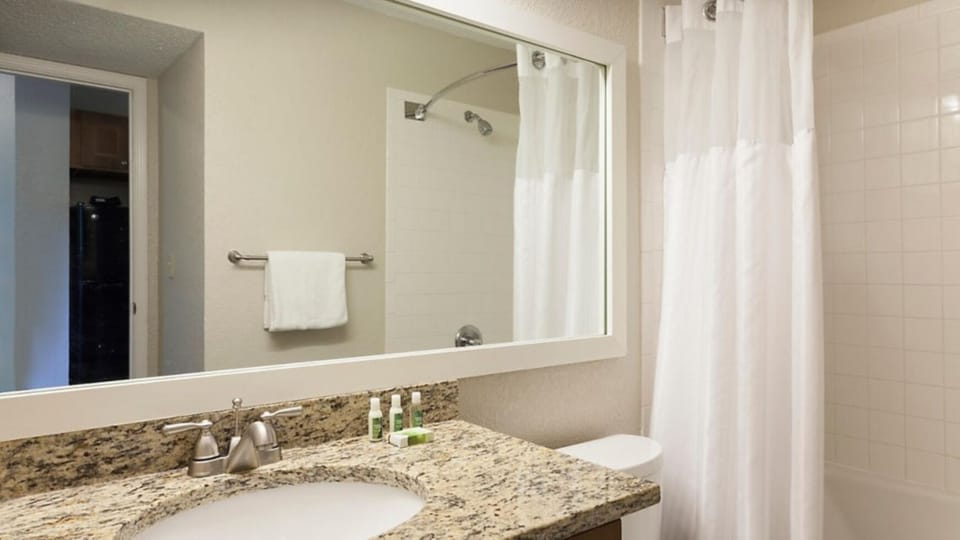 Bathroom • Granite Vanity, Tub & Shower Combo & Amenities