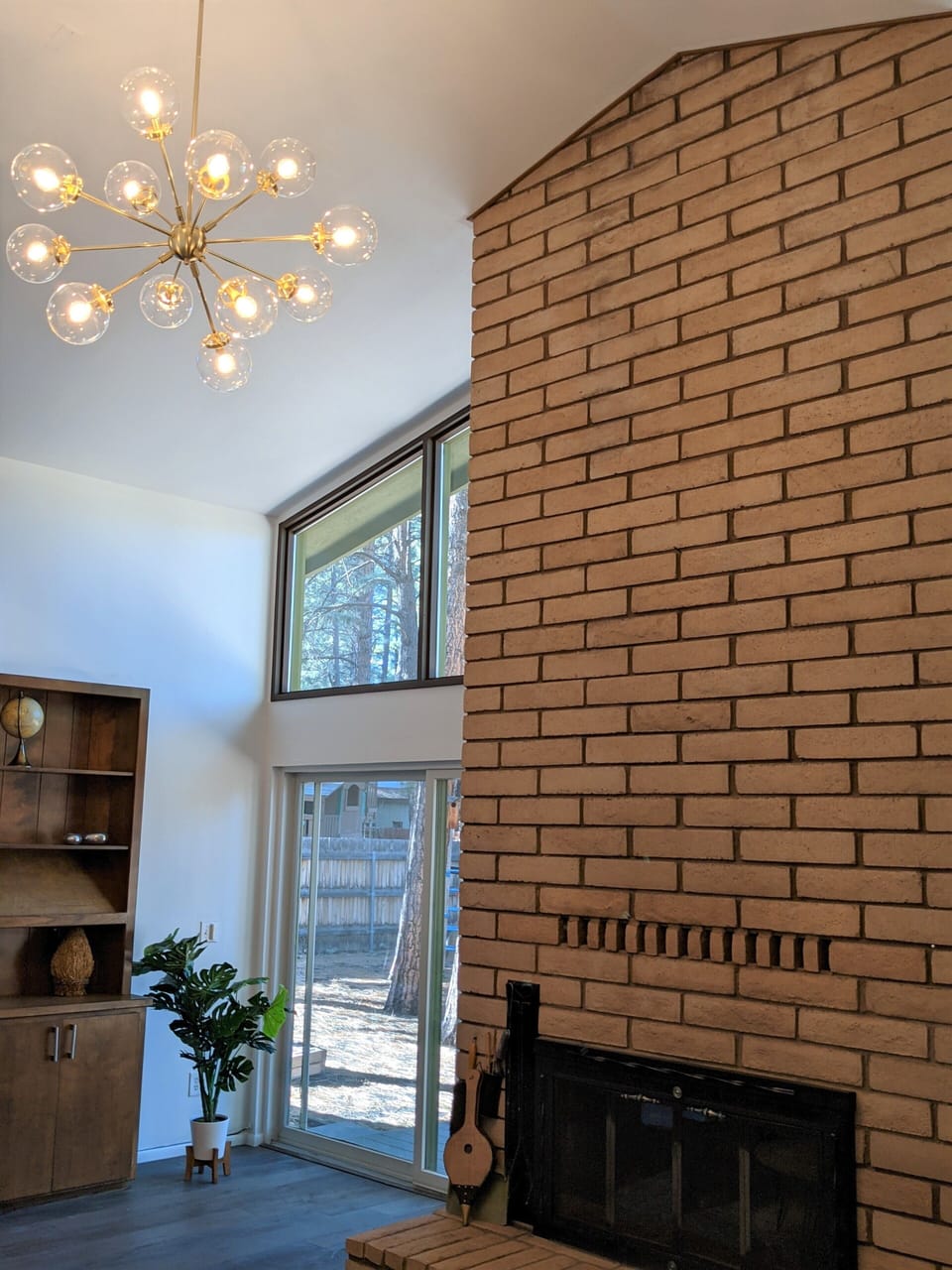 This sputnik light fixture makes this space bright but cool. 
