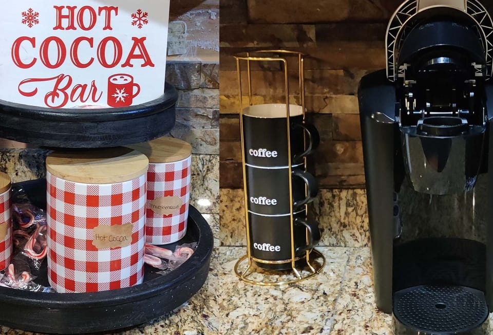 Enjoy a morning cup of coffee and hot chocolate at night
