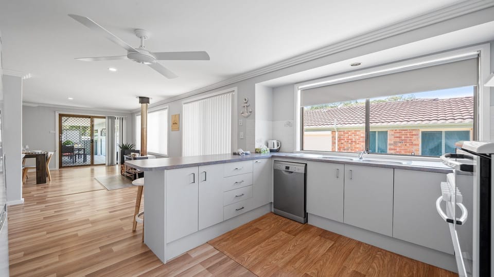 Alka Beach House | Kitchen | Ceiling fan | Dishwasher