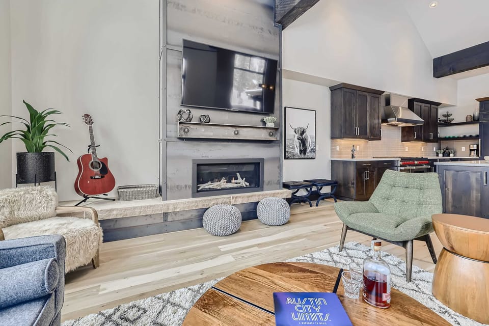 Easy to use gas fireplace and smart flat panel tv