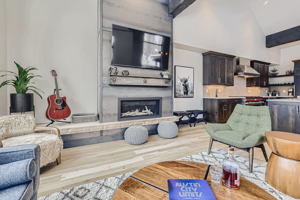 Easy to use gas fireplace and smart flat panel tv