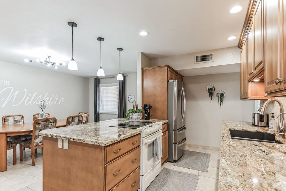 Kitchen with new refrigerator