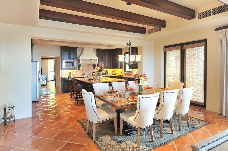 Dining room and kitchen