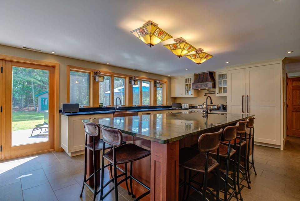 Well stocked, gourmet kitchen with Viking Stove and SubZero refrigerator