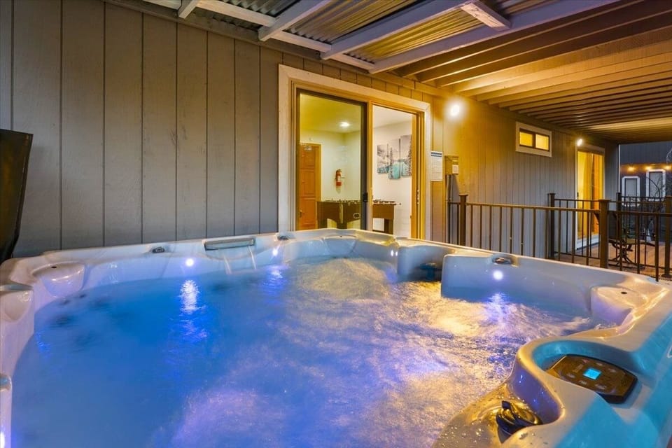 Relax under the stars in the private hot tub after a day of skiing, hiking, or exploring Lake Tahoe.