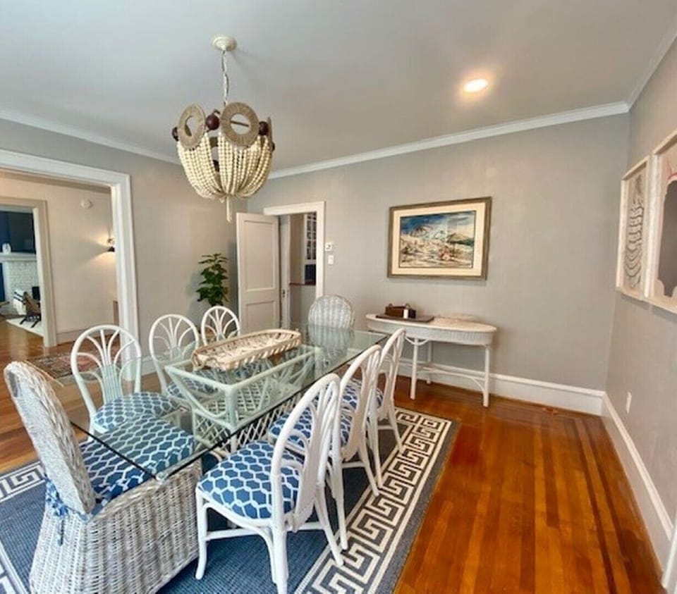 Dining room seats 8 comfortably. Outdoor dining available on deck just step away