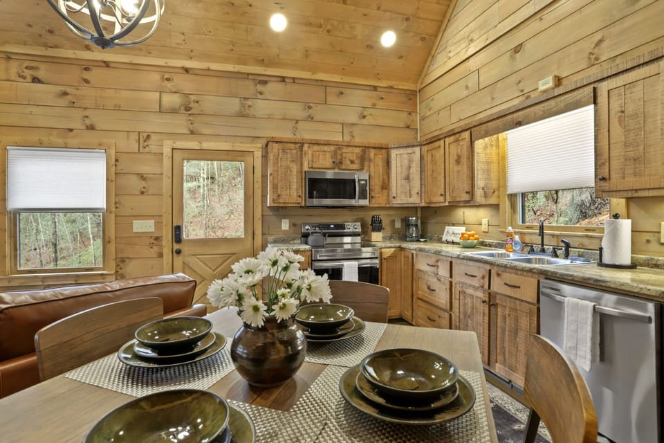 Kitchen with stainless steel Samsung appliances