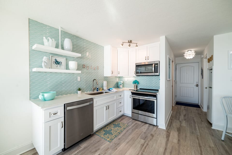 The kitchen is fully stocked for your cooking needs