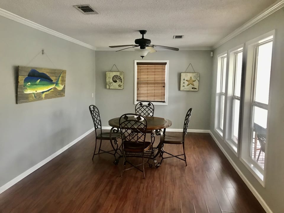 Dining area with river view 