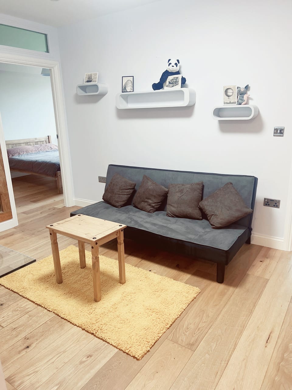 Living room with coffee table and sofa