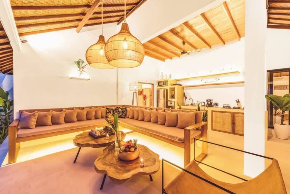 Spacious seating in the outdoor lounge