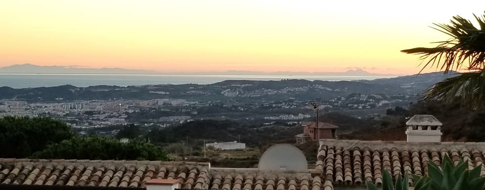 Evening sea view with clear view of Africa