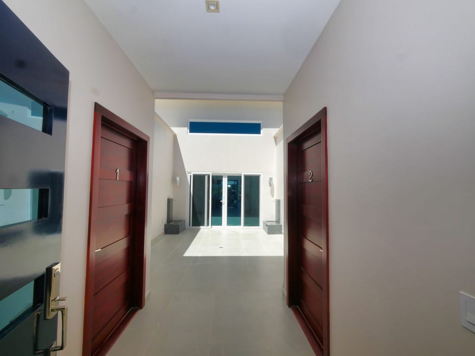 Entry to House, Studio one on left, Studio 2 on the right and main House 