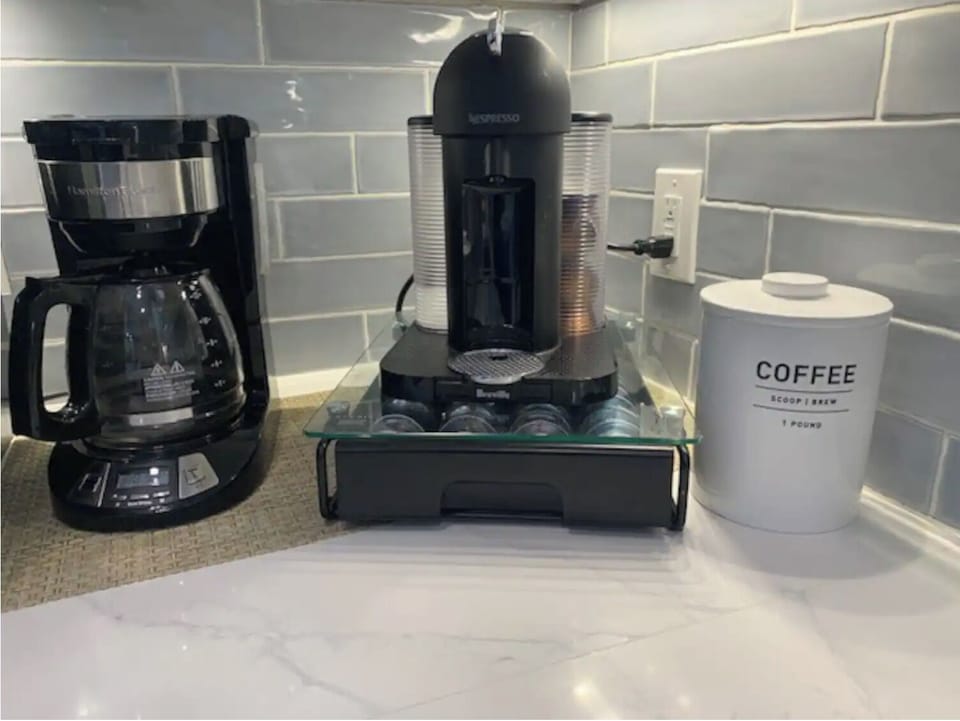 Morning coffee - two choices! Nespresso or regular drip