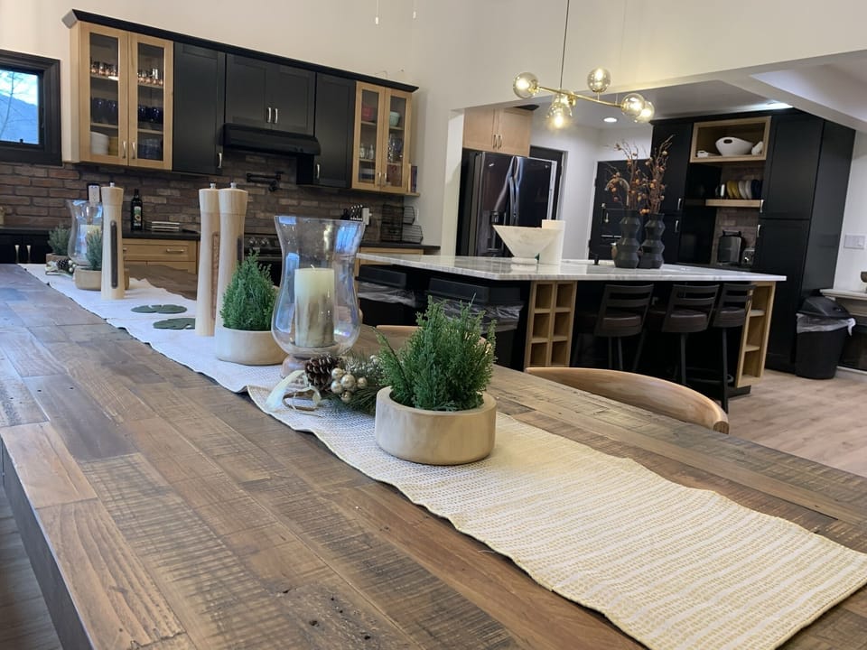 Dining table easily seats 12