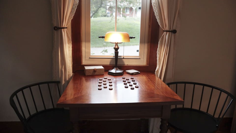 Sit and relax with a game of chess or checkers in the living room.