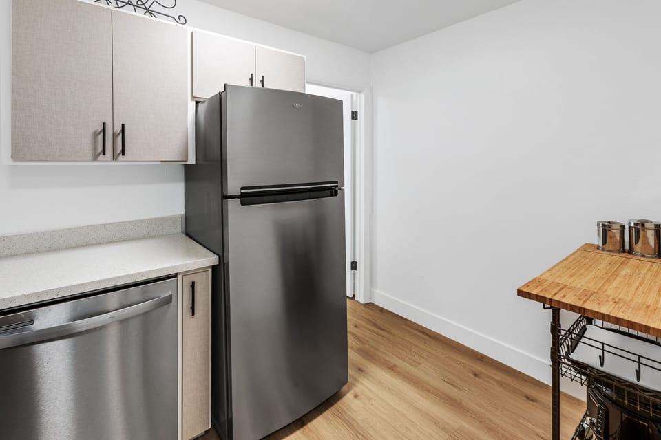 Flooring, Refrigerator, Floor, Hardwood, Indoors