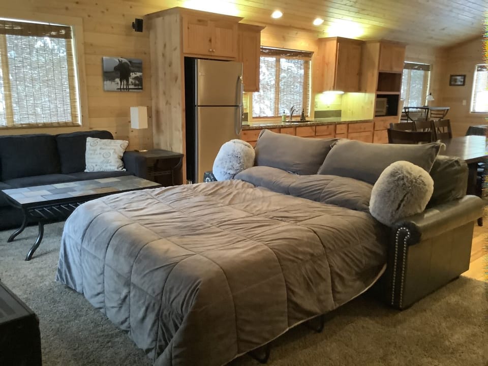 A sofa bed option