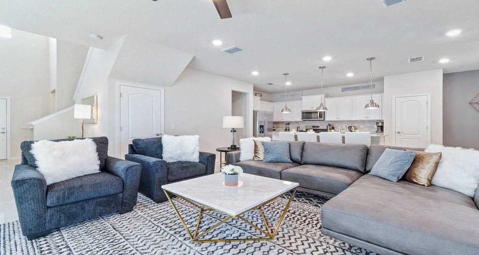 The home offers space for the whole family with 6 bedrooms and multiple living areas