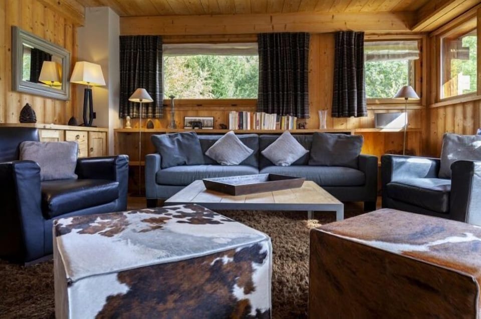 Kick back your feet and relax in the cozy living area.