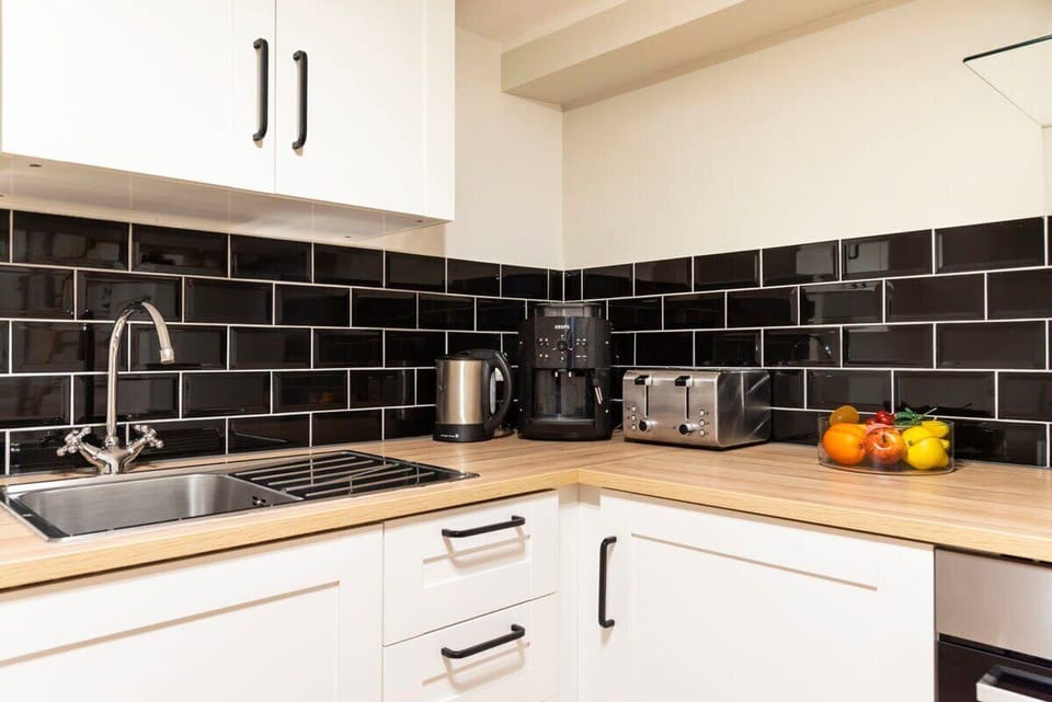 with coffee machine & toaster