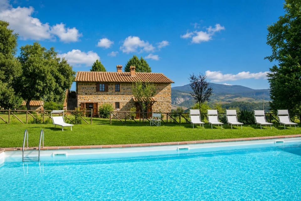 Beautiful villa with private pool, terrace, and garden with countryside views