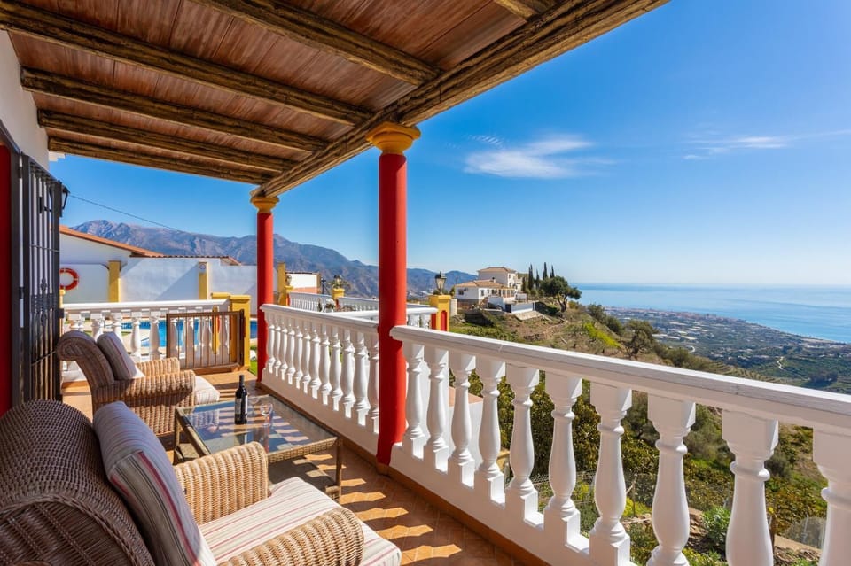 Sheltered terrace area with panoramic sea views