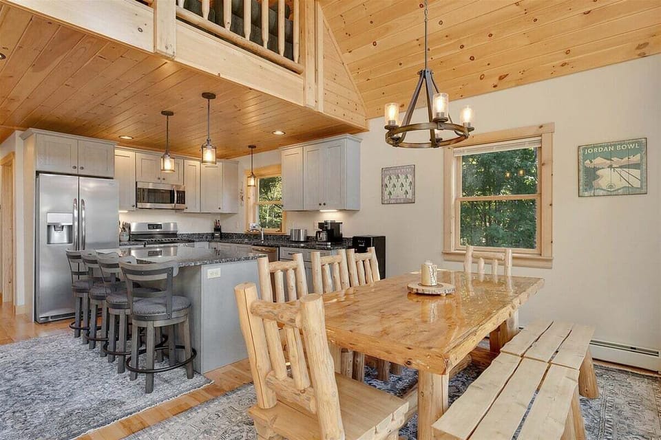 Dining table with seating for 8