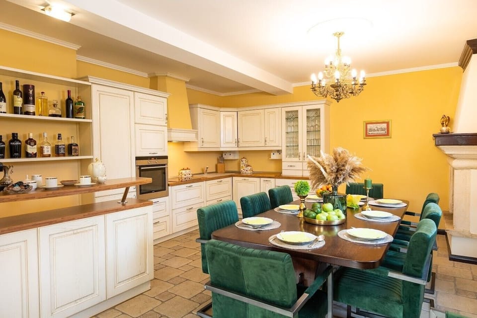Dining room on the ground floor of a Croatia luxury family villa Red Rose for vacation and rent
