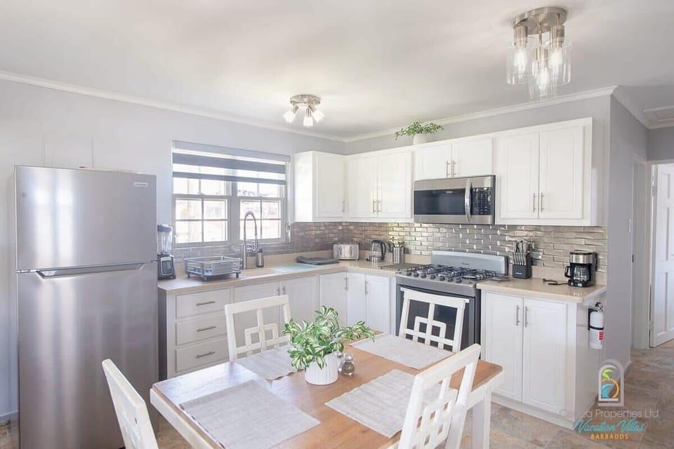 A modern kitchen with everything you need to cook up a feast during your getaway.