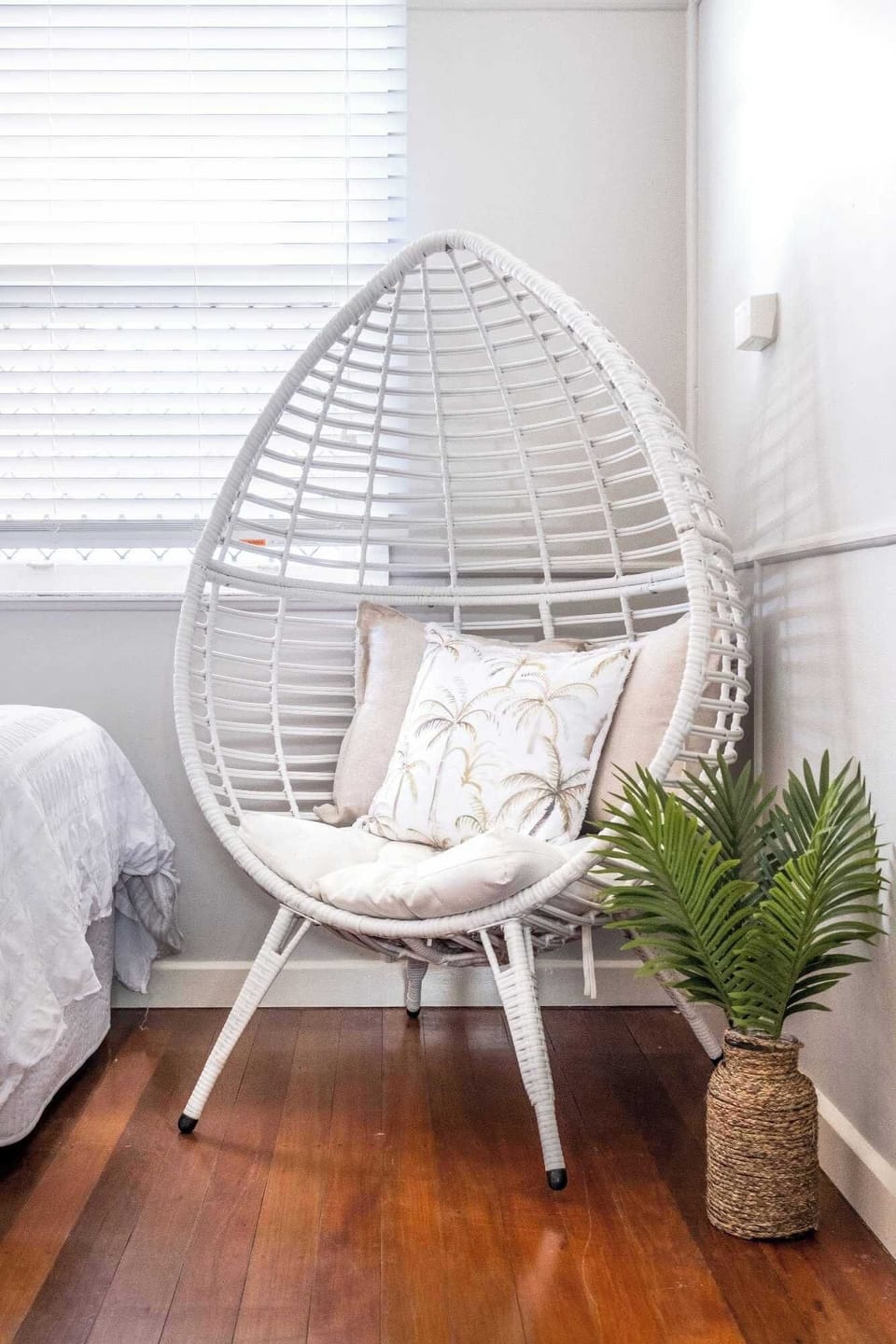 Egg chair in bedroom two.